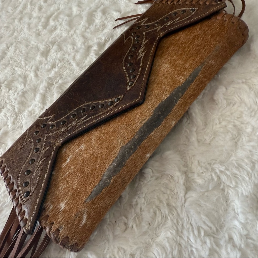 Mary Bag Scheme Fur Leather Clutch Wallet Fringe Western Cowgirl